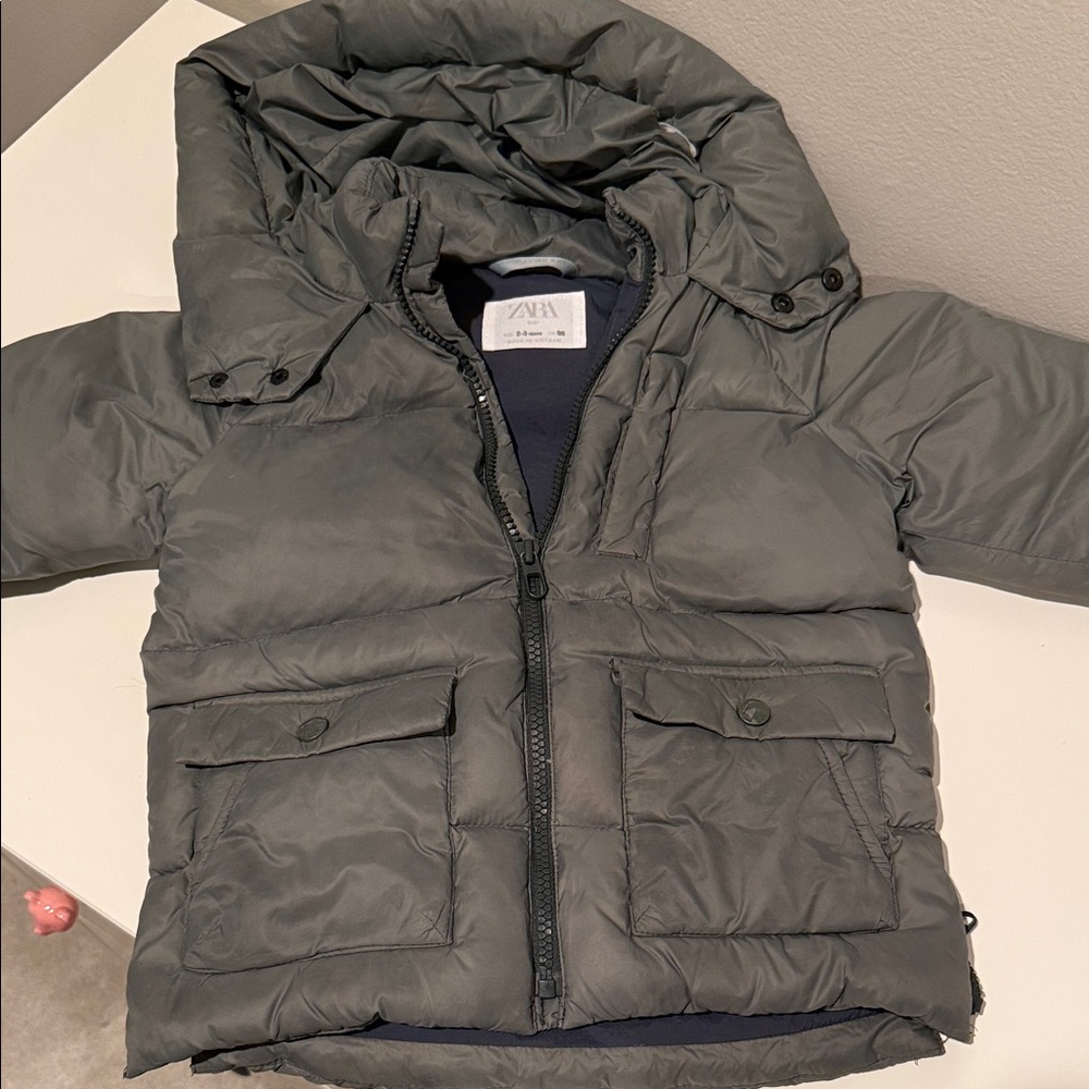 Zara Kids Olive Puffer Jacket